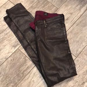 AG faux leather skinny pants